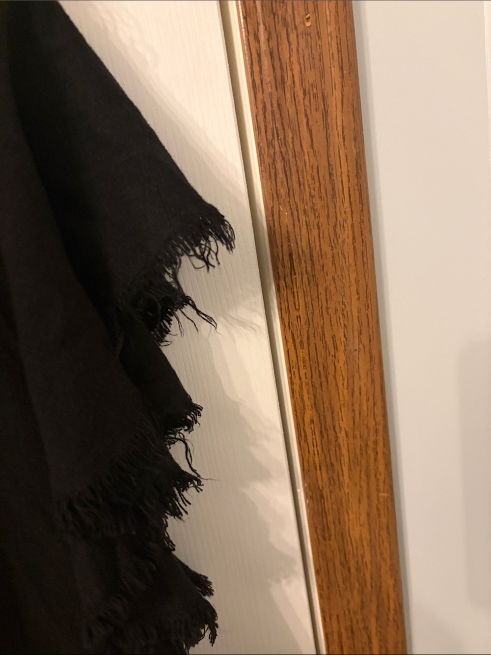 Black Frayed V-Neck Ruffle Sleeve Blouse - Picture 5 of 7